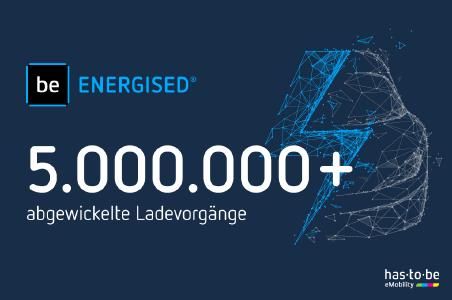 Auf Erfolgskurs: Mehr als 5.000.000 Ladevorgänge wurden bereits über die Cloud-Software be.ENERGISED abgewickelt