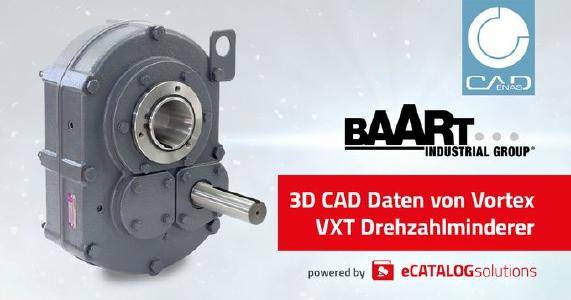 Baart Industrial Group setzt auf Produktkonfigurator powered by CADENAS für seine Drehzahlminderer-Serie Vortex VXT